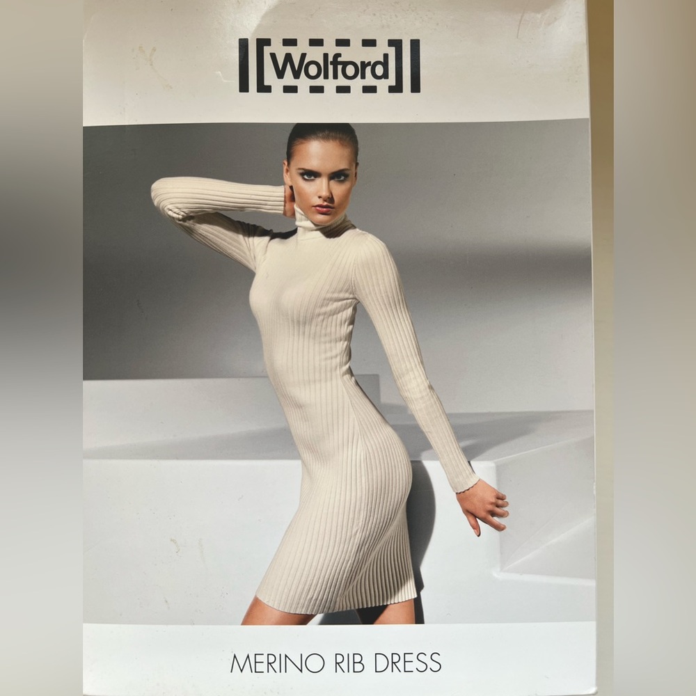 Wolford black Marino ribbed dress size extra small new in box with tags!